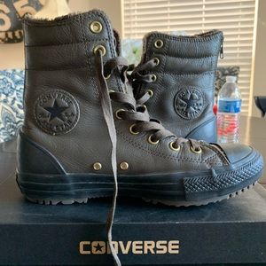 Women Leather Boot Fleece Lined